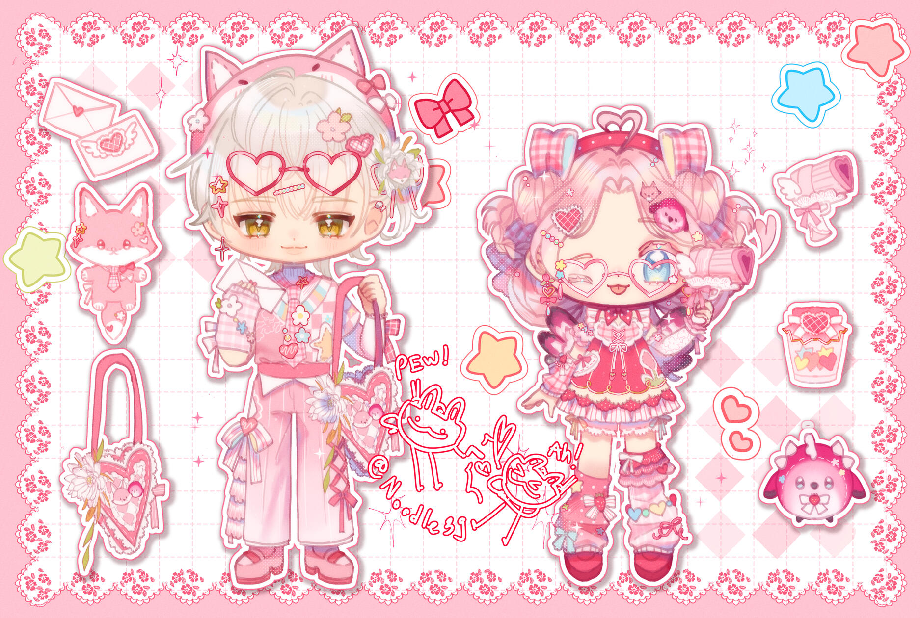 Couple set with accessories
